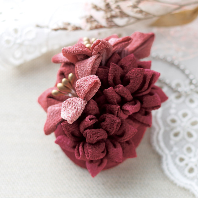 つまみ細工キット クラシカルチャーム ユリとダリア 2種 雑貨屋 ペペロン