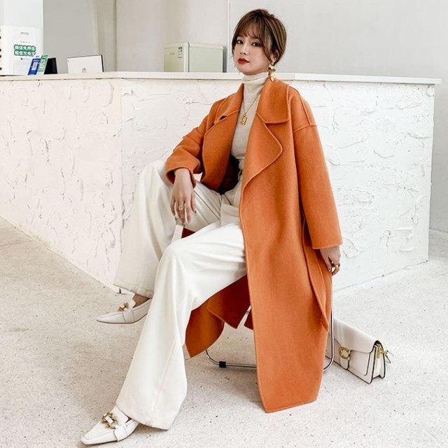 レディースファッション 40代 ファッション 秋冬 エレガント きれいめ 大人 30代40代50代 ウールコート ガウンコート ベルト付き ミモレ丈 ビッグカラー 無地 シンプル スタイリッシュ あたたか 通勤 デート お出かけ Rb A11 0078 Redbell