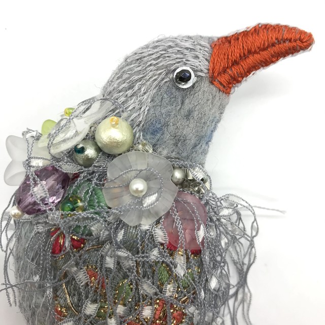 【IRODORI AZ】brooch ⑩ ギンムクドリ