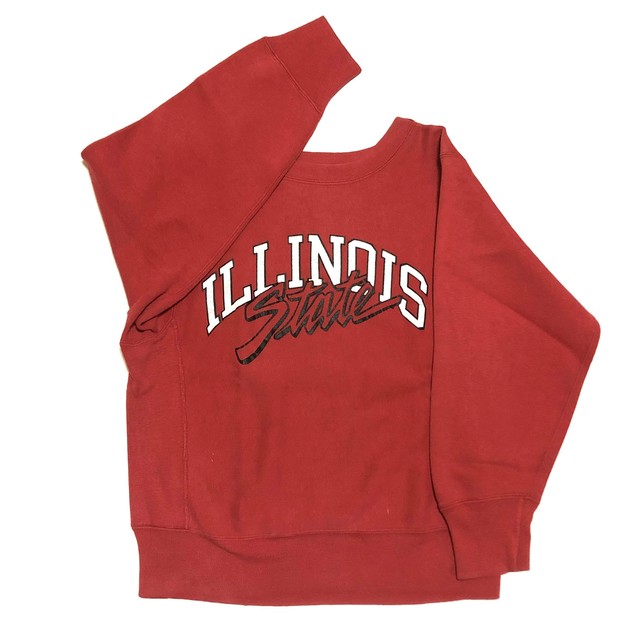 80 S チャンピオン リバースウィーブ スウェット ビンテージ スウェット Champion Reverse Weave Sweat Illinois State 赤 ヴィンテージ古着 アンティーク商品取扱い Black Smith ブラックスミス ミッドセンチュリー 昭和アンティーク