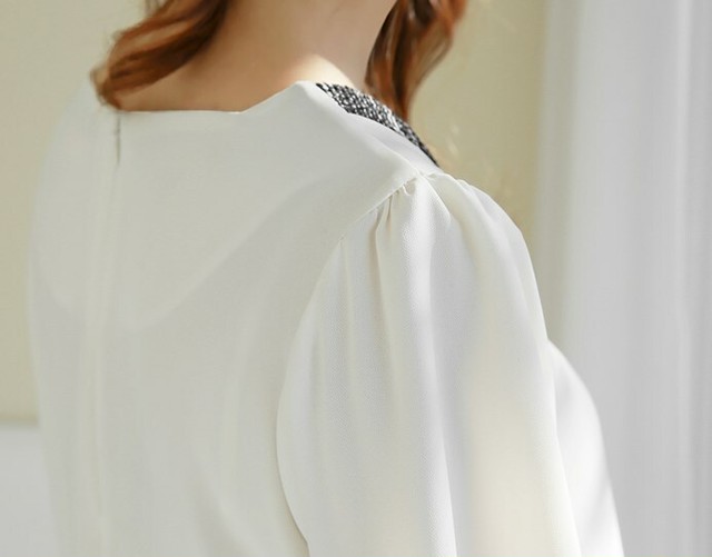 チーム 魅惑する 価値 襟 なし ブラウス C Goodjob Jp