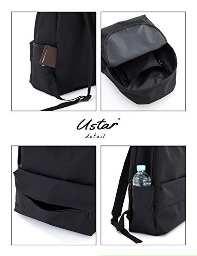Jpcs Ustar アスター リュック 黒 メンズ レディース 通勤 通学 シンプル デイパック 大きめ 軽量 丈夫 カジュアル Az Japan Classic Store