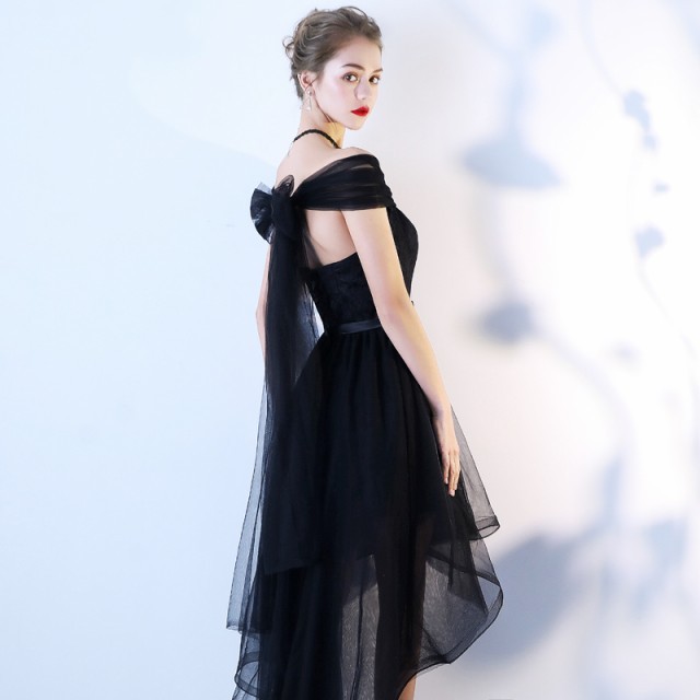 大胆露出 オフショルドレス オフショルダー 深vネック 袖あり アシメントリー レースワンピース ワンピースドレス パーティー Ptnym0679 Dress Suba