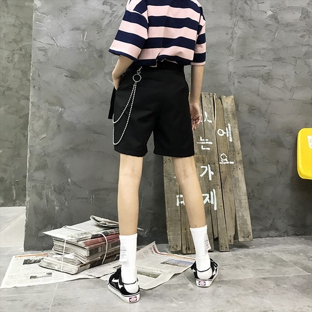 ショートパンツ 無地 キュロット ホットパンツ チェーン付き ハイウエスト レディース きれいめ デート メンズライク 10代 代 30代 ブラック スラックス ショーパン 10代 代 30代 Laff Store 会社情報 納期の確認をお願いします