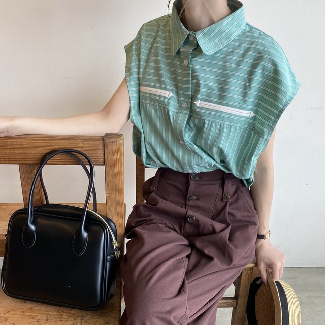 french sleeve stripe shirt