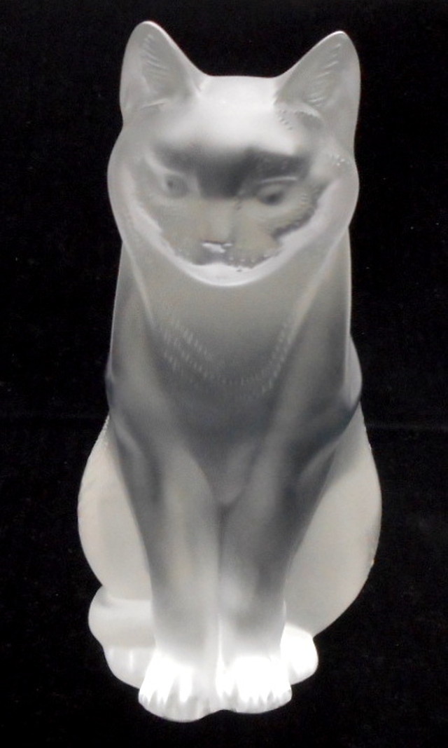 ルネ ラリック 猫フィギュア ネコのオブジェ ネコのオブジェ 置物 Lalique 高さ21 Ttppxa