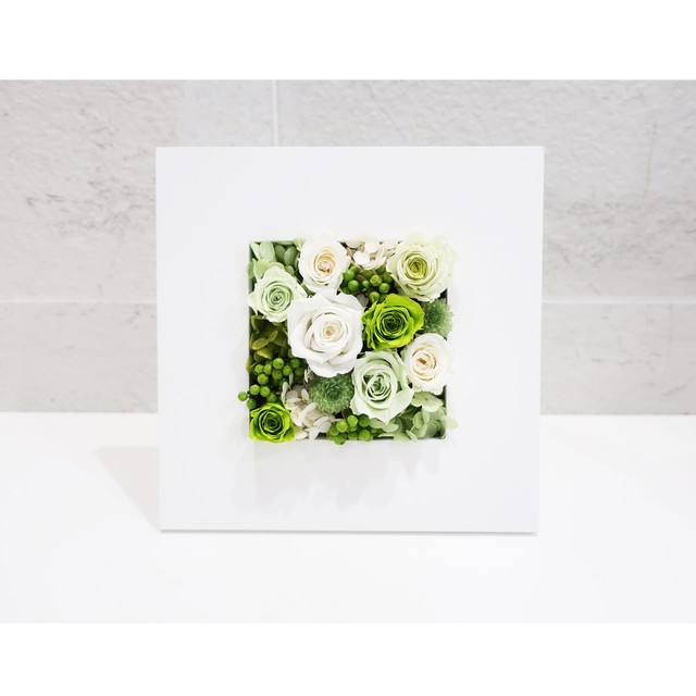 母の日ギフト 壁掛け出来るwood Frame グリーン プリザーブドフラワー お祝いに人気 Box付き Federica Kmodernstyle