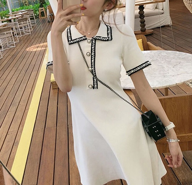 レディース ニット ミニワンピース 半袖 Aライン ポロ襟 パールボタン きれいめ 大人かわいい ガーリー 上品 お出かけ デート 女子会 お呼ばれ 夏 A0428 Ranunculus レディース ニット ミニワンピース 半袖 Aライン ポロ襟 パールボタン きれいめ 大人かわいい ガーリー 上品 お出かけ デート 女子会 お呼ばれ 夏 A0428 Ranunculus