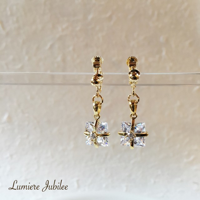 ゴールドジルコニアイヤリング ピアス ノンホールピアス Lumiere Jubilee Shop