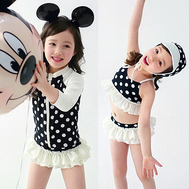 夏セール キッズ 水着 女の子 ビキニ ラッシュガード 帽子 韓国風 ジュニア セパレート 4点セット 長袖ラッシュガード ドッド柄 子供用 こども ジュニア 女児 女子 みずぎ 水玉柄 水着 かわいい女の子水着 送料無料 韓国レディース キッズファッション