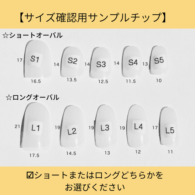 サイズ確認用サンプルチップ Sakae Shop 身体と心に優しいインナーと点字ネイル