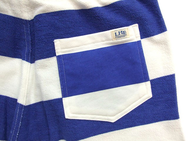 Lumber ボーダーショーツ 白青mサイズ ハーフパンツ ランバー ボーダーパンツ K2select
