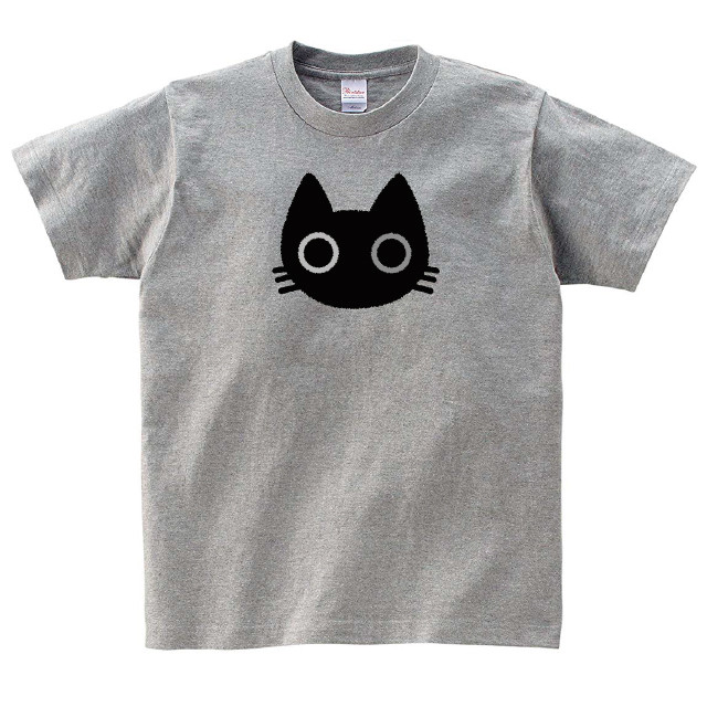 黒猫 Tシャツ メンズ レディース 半袖 かわいい シンプル ゆったり おしゃれ トップス グレー 30代 40代 大きいサイズ 綿100 160 S M L Xl デザインtシャツ通販サイトのshortplate ショートプレート