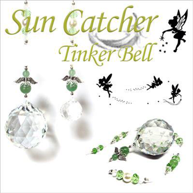 【天使の安らぎと癒やし】天然石 グリーンアベンチュリン Tinker Bell 妖精のサンキャッチャー (45cm)
