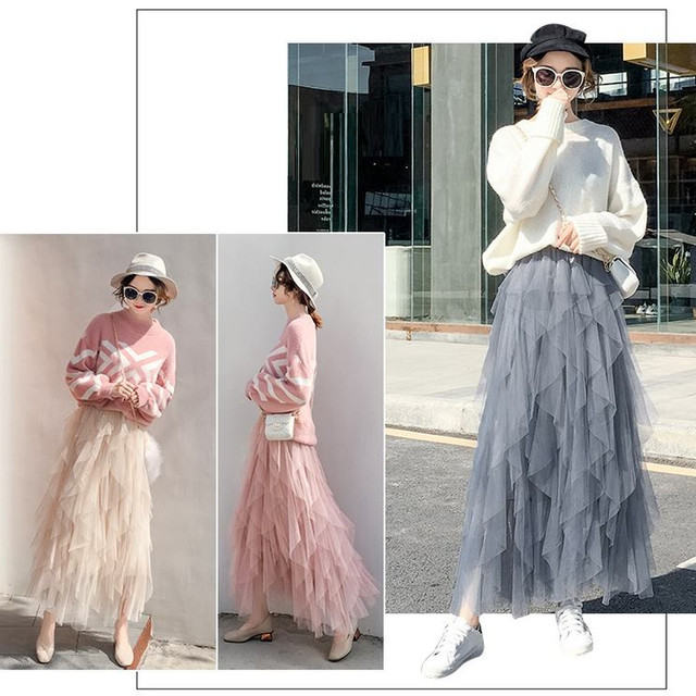 シフォンスカート レース スカート レディース チュールスカート ロング丈 秋冬 ティアードスカート ボリューミー エンジェル マキシ お呼ばれ パーティー Officewalaa オフィスワラア レディースファッション スタイル