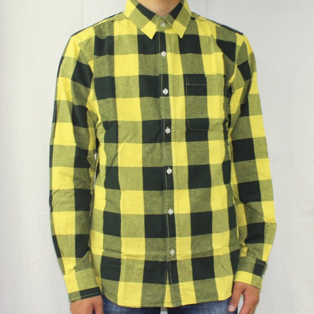 タルサタイム ブロックチェックシャツ イエロー L 3xl タルサタイム