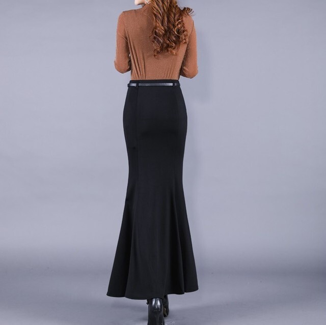 マーメイドスカート ロング ロングマーメイドスカート ロングスカート 黒 ロングスカート 秋冬 ハイウエストスカート きれいめ 上品 フェミニン 大きいサイズ G1661 Mhf Clothes