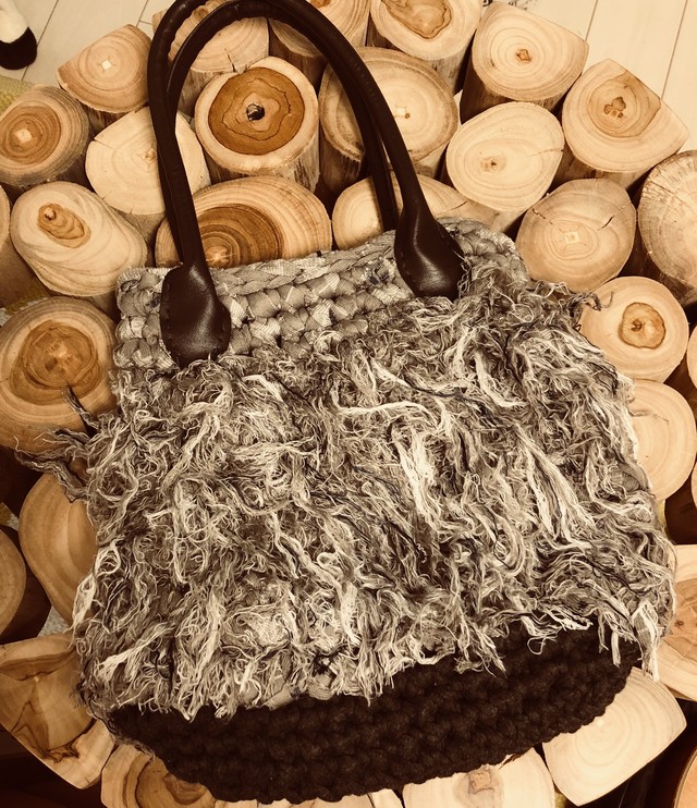 ズパゲッティ バック モフモフ生地 カバン レディース Atelier G