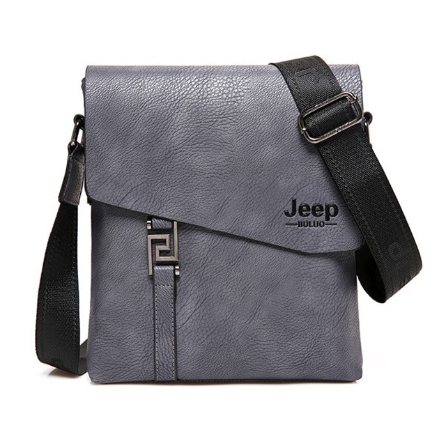 Jeep Buluoファッションメンズバッグ防水カウスプリットレザービジネスブリーフケースショルダーバッグ Gray Blue A Kオンラインストア