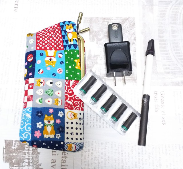 Acアダプターも入る L字型がま口 プルームテックケース むにがま