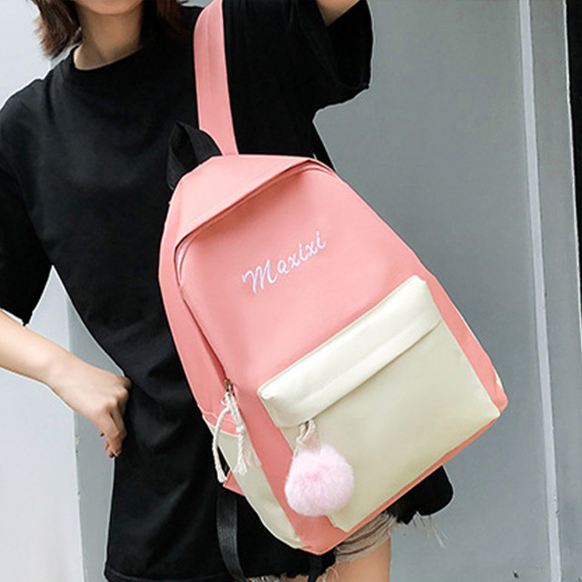 国内発送 バッグ 4点 セット レディース 通勤 通学 リュック ペンケース 軽量 ショルダーバッグ バックパック 黒 バイカラー Infini Arc En Ciel