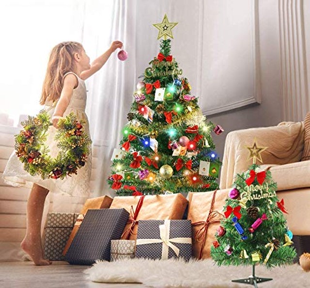 Jpcs クリスマスツリー 卓上 50cm ミニツリー クリスマス飾り Ledイルミネーション 点セット おしゃれ キラキラ 雰囲気満々 暖かい 組立簡単 収納便利 飾り 部屋 商店 おもちゃ プレゼント Az Japan Classic Store