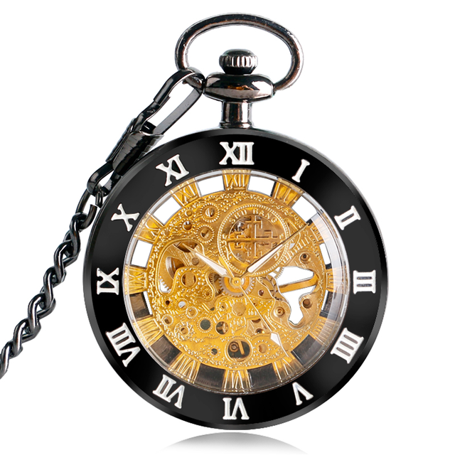 懐中時計 ヴィンテージ風 ゴールド ブラック レトロ チェーン 時計 インテリア Clock クロック ウォッチ オシャレ Clock Flog