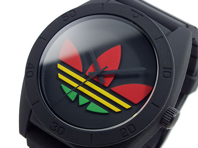 アディダス Adidas サンティアゴ 腕時計 ブラック ラスタ Hachinoya