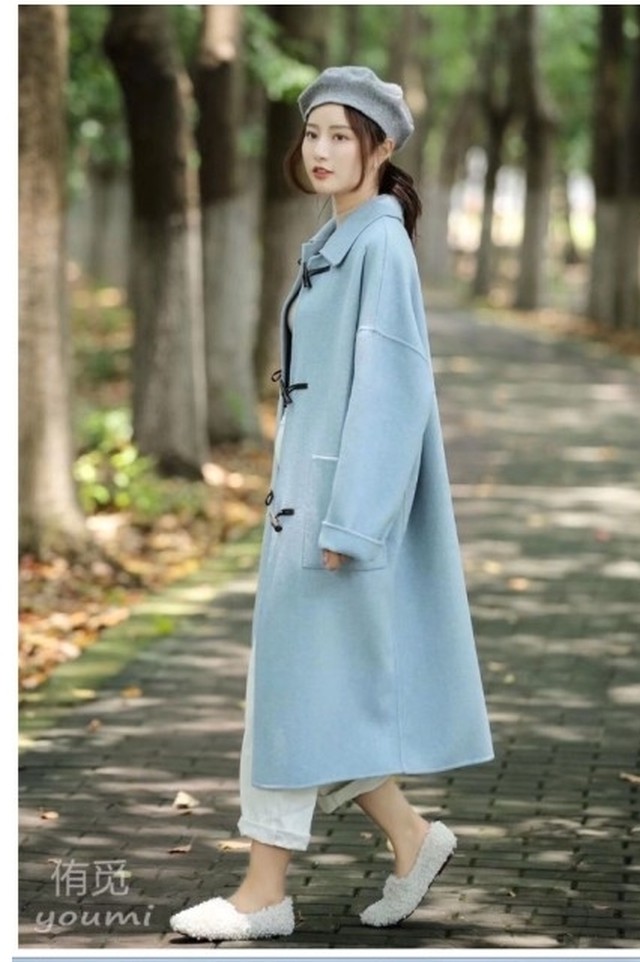 大きいサイズ アウター レディース 春夏 ダッフルコート レディース アウター ロングコート ウール 襟大きめ フェミニン ガーリー フェミ Basecamp49