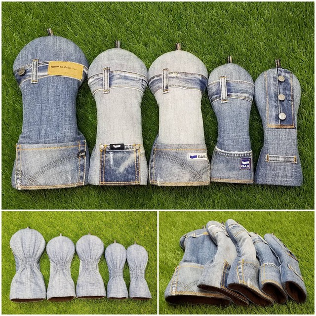 ゴルフ ヘッドカバー セット デニム ガス F Sea