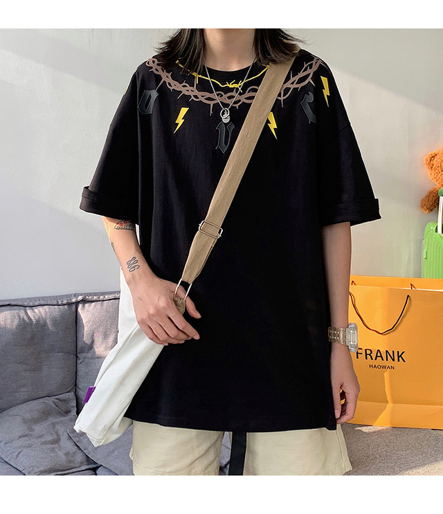 Lappsterメンズヴィンテージeseスタイルグラフィックtシャツ21夏メンズストリートウェアプリント原宿tシャツtシャツ かわいい サマー 夏物 ビンテージ Lappster公式ストア Efect