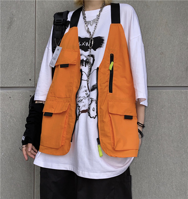 ジャケット レディース夏服韓国ファッショントレンドポケットルーズ ストリート 夏物 多機能 マルチファンクション スタイル ウエスト デーモン Pleglad Demon