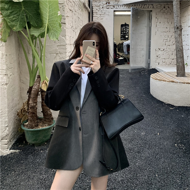 新作 グレージャケット スーツジャケット ルーズ ブルゾン レディース アウター ハウスクショップ