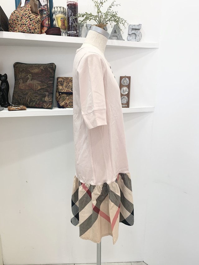 Burberry バーバリー One Piece ワンピース キッズ 子供服 ノバチェック柄 サイズ152cm ベビーピンク uta5