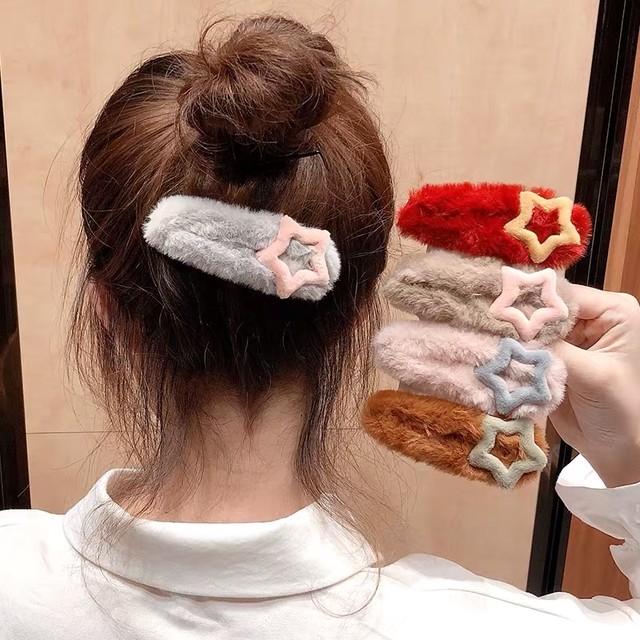 モコモコ インスタ ヘアアクセサリー 可愛いヘアピン おしゃれ