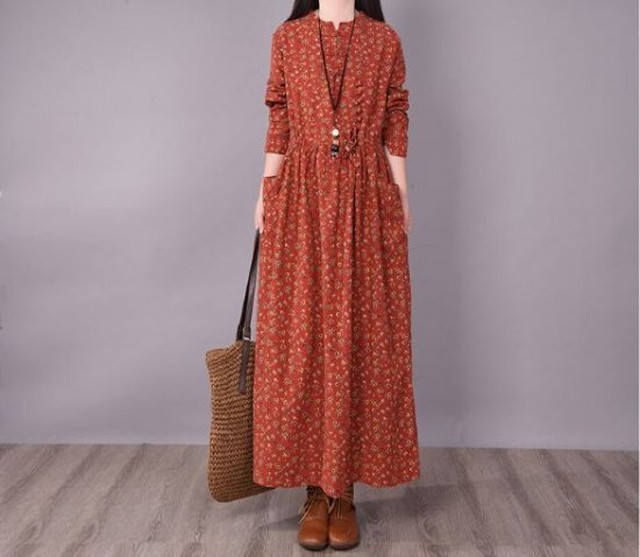 ロングワンピース 大きいサイズ 春 夏 ワンピース ロング ロングワンピース 長袖 ロングワンピース レディース マキシワンピース 大きいサイズ 春 夏 ロングワンピース 大きいサイズ 長袖 Leaflower 001 リーフラワー レディースファッション専門店