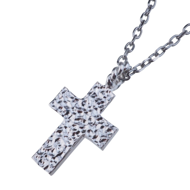 シルバー925 クロスネックレス メンズ クロス ネックレス メンズ 十字架 ネックレス 叩き たたき タタキ シルバーネックレス シンプル 十字架 ネックレス 金属アレルギー対応 シルバーチェーン Abalent