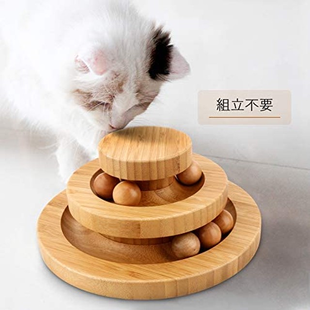Jpcs Aritan 猫 おもちゃ 猫 ボール ぐるぐるタワー ボール 運動不足やストレス解消 猫遊び用 竹製 Az Japan Classic Store