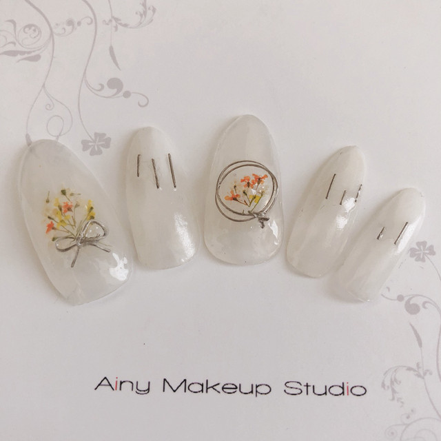 アートネイルチップ ドライフラワーネイル オーダー制作 Ainy Makeup Studio