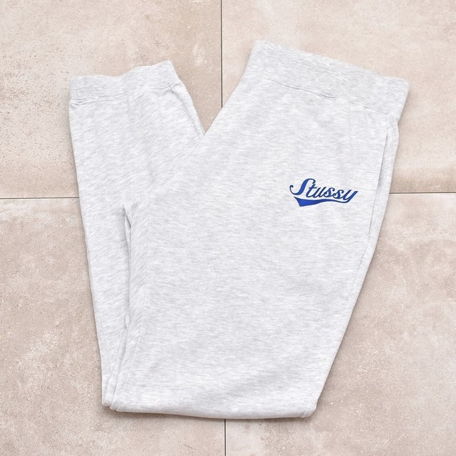 Stussy heather white logo sweatpants