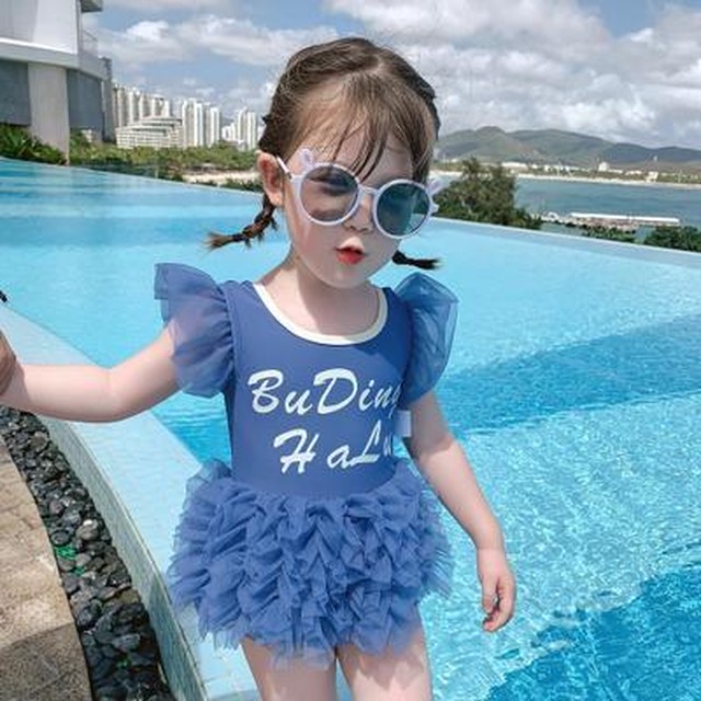 女の子 フリル 水着 夏 可愛い 2色 人気 90 140 Dyh海外子供用品