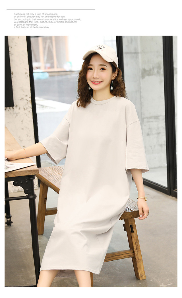 Tシャツ ワンピース ロングtシャツ Tシャツワンピース ロングワンピース Tシャツワンピ Evergreen