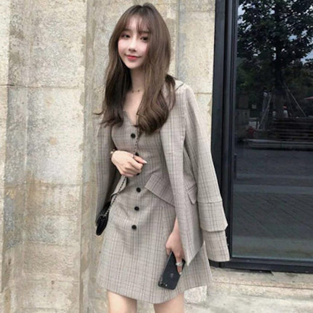 レトロ ヴィンテージ風 レディース ワンピ 服 クラシカルワンピ クラシカル ワンピース クラシカル スーツ チェック T004 Haln1019 胡蝶の夢 レトロ店