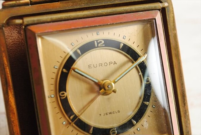 ドイツ ヴィンテージ Europa 手巻き トラベル時計 ゼンマイ式 アンティーク トラベルクロック Ig0880 Callum Shop Antique Clock Section