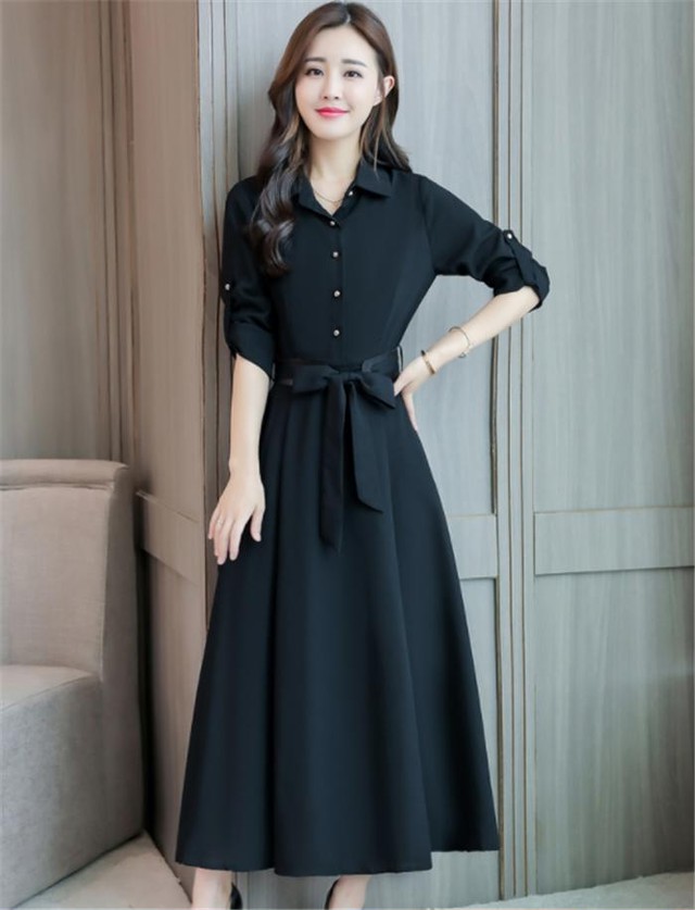 送料無料 秋 冬 新作 とろみシャツワンピース レトロワンピース 無地 長袖 ワンピース シャツワンピ ロングワンピース カジュアル ロングシャツ Oprk2450 体型 小さいサイズ 大きいサイズ に合わせたパーティードレス専門店 Mini Maxi