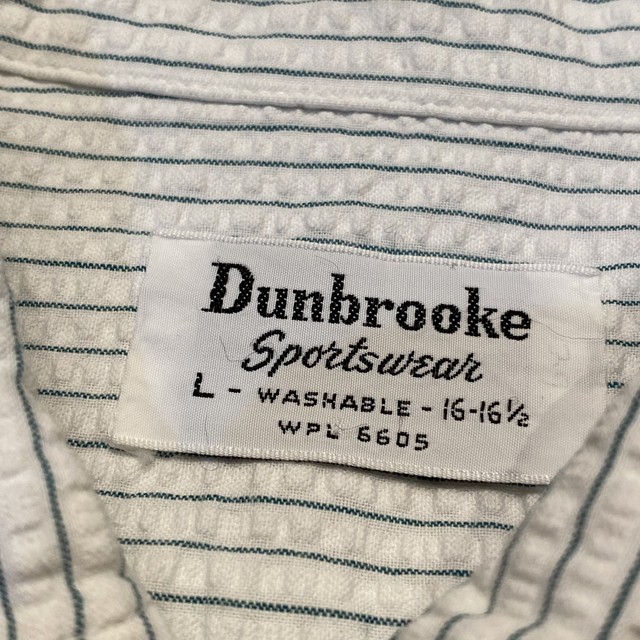 60年代 L Dunbrooke ダンブルック S S シアサッカーシャツ 白 青 古着 古着屋 高円寺 ビンテージ Slat Albatross Isla Vintage