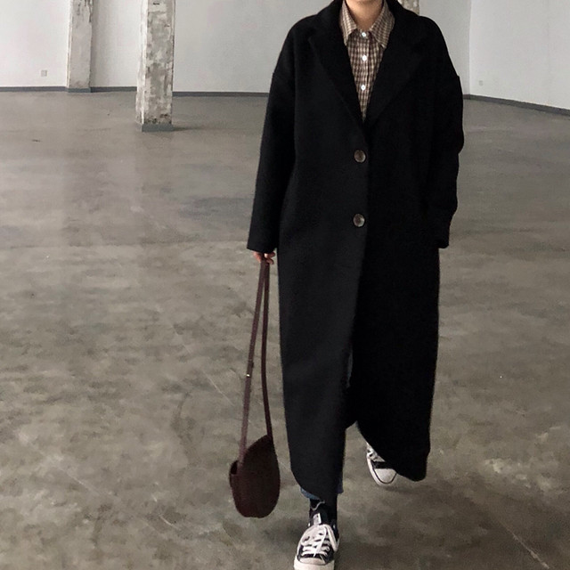 超ロング丈 スーパーロングコート オーバーサイズ ロングコート 超ロングコート ロング丈 マキシ丈 コート 起毛 アウター レディース 無地 秋冬 ブラック 黒 1340 Sayurio レディースアパレル ファッション プチプラ アラサー アラフォー