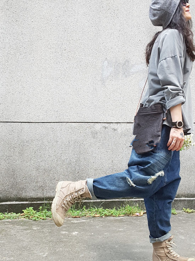 デニム サルエルパンツ パンツ ジーンズ ダメージ加工 ヴィンテージ風 ダボダボ カジュアル Mh0418 Valentina210