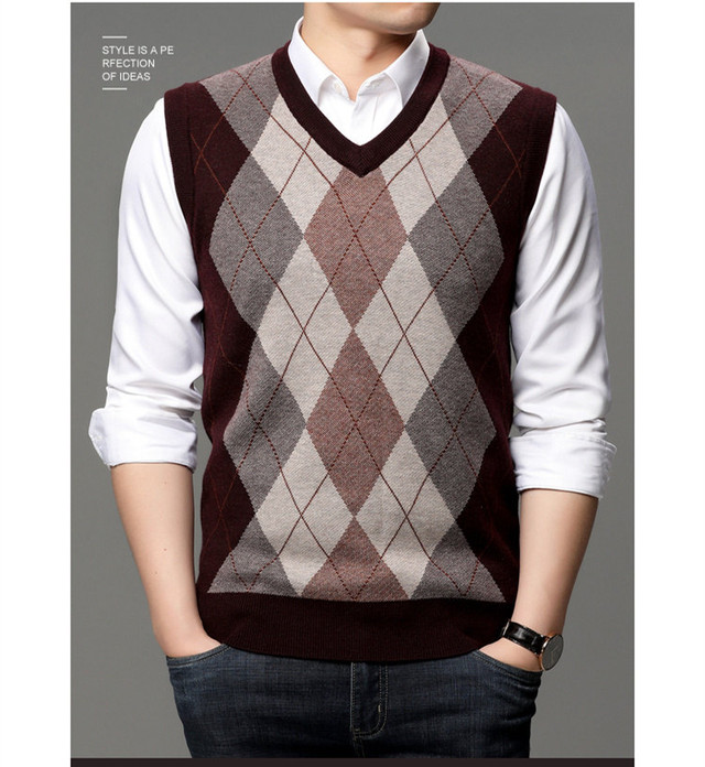 ニットベスト メンズ セーター オフィス かっこいい ビジネス インナープルオーバー カットソー 袖なし 春 秋 冬 1224mj07 Bikewear