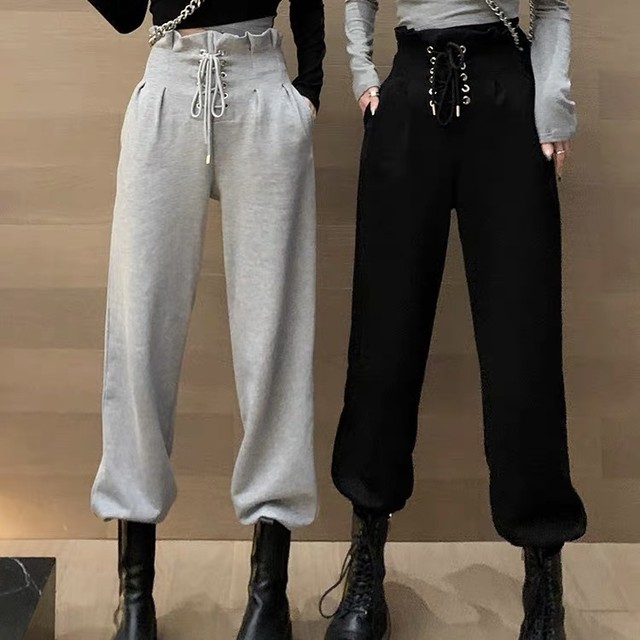 high waist sweat pants